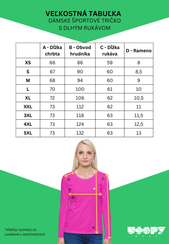 Tabulka velikosti tričko s dl rukavem utopy sk
